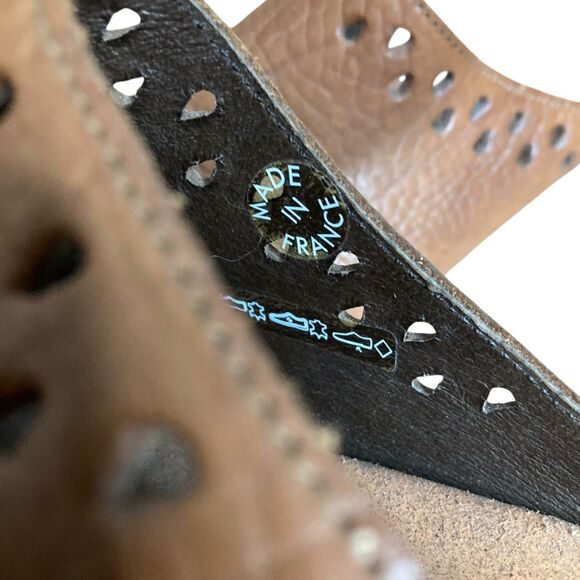 Mephisto Clog Mules Womens sz US 8/EU 38 Brown Slip On Leather Perforated France - Picture 4 of 16